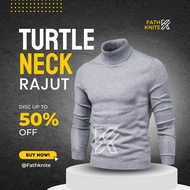 fath Knite.  Sweater Rajut Long Neck Turtle Neck Pria Wanita Kerah Panjang Kerah Tinggi Bahan Rajut 