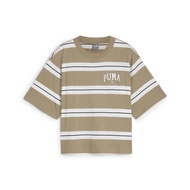 PUMA BASICS - เสื้อยืดผู้หญิง PUMA SQUAD Striped สีเบจ  68153867