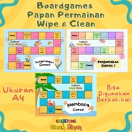 Wipe & Clean Calistung Game Board | Fun Interactive Boardgames Learn While Playing
