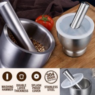 Stainless Steel Mortar and Pestle Kitchen Garlic Pugging Pot Spice Smasher