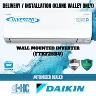 DAIKIN Wall Mounted 1hp/1.5hp/2hp/2.5hp Standard Inverter FTKF25/35/50/71C (WIFI) ***KLANG VALLEY ONLY***