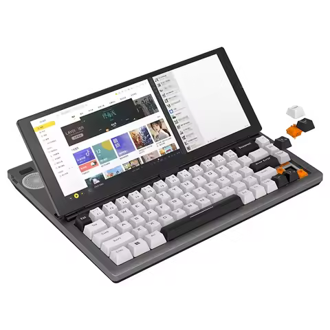 12.3inch Touchscreen Gaming Mechanical Keyboard 68 Keys USB Compact Portable Split Screen Keyboard f