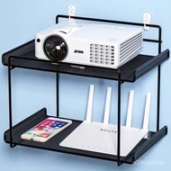 【TikTok】Wooden Grid Projector Bracket Bed Head-Mounted Shelf Wall-Mounted Storage Rack Punch-Free Bedroom and Household