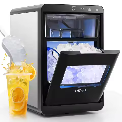 Countertop Nugget Ice Maker, 44 lbs/24H Chewable Sonic Ice Machine w/Self Cleaning, Ready in 6 Mins,