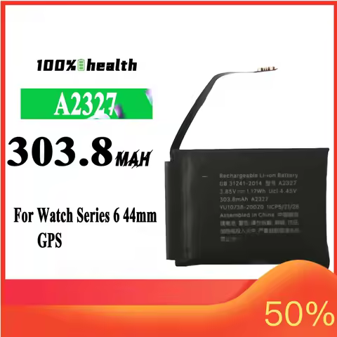 303.8mAh A2327 Watch Battery for Apple Watch Series 6 44mm GPSA2327 Watch Battery Lithium Rechargeab