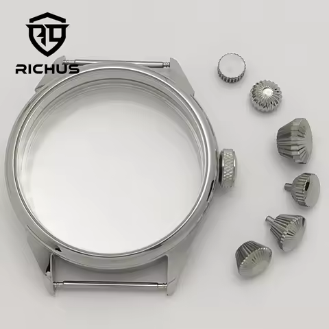RICHUS ETA6497 Case 42mm Silver Watch Case Fit ETA6497 6498 Seagull ST3600 ST3620 ST36 Movement