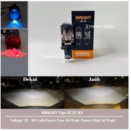 CAHAYA Ibright ZE 22 LED Headlight Blue Lens White Yellow & White Light H4 DC 12-60V 30,000 Hours 55