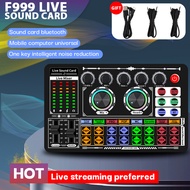 F999 Sound Card Audio Mixer Voice Changer Konsol campuran Amplifier Phone Computer Universal For Liv