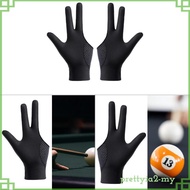 [PrettyiaedMY] Billiards Glove 3 Fingers Pool Glove Comfortable Non Slip Pool Cue Casual Game Lightw