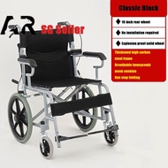 [SG Seller]Wheelchair Folding Lightweight Portable Ultra-Light Aluminum Alloy Manual Simple Household Wheelchair for the Elderly and Disabled