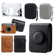 instax mini EVO Dedicated Retro Leather Case Transparent Crystal Protective Polaroid Black Brown ins