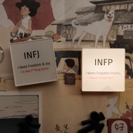 MBTI Luminous Refrigerator Sticker ENTJ INFP Light Sign Magnetic Atmosphere Light Decoration Kitten 