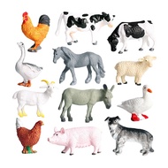[SG] 12 PCS Farm Animals Wild Animals Toys For Kids Mini Animal Figurines Model Set Animal Learning 