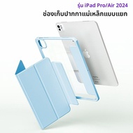 เคส iPad pro 2024 แบบแยกส่วนดูดซับแม่เหล็กพร้อมช่องใส่ปากกา 11 นิ้ว A16 Apple 2025 แผ่นดิจิตอล 13 อะ