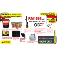 MAXSON PACKAGE 2-3 EKAR 3 LINE PAGAR ELEKTRIK POLY WIRE & FIBERGLASS (SOLAR DAN BATERI)