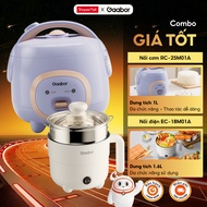 Combo Gaabor 504 Gaabor RC-25M01A 1L mini rice cooker and multi-function electric cooker EC-18M01A 1