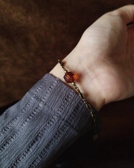 古董珠黃銅手鍊 / 琥珀糖 - 可客製手圍