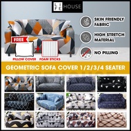 [FREE GIFTS] Geometric Sofa Cover Sarung Sofa 1 2 3 4 Seater Sofa Cover Sarung Sofa Cover L Pelapik Sofa Seater