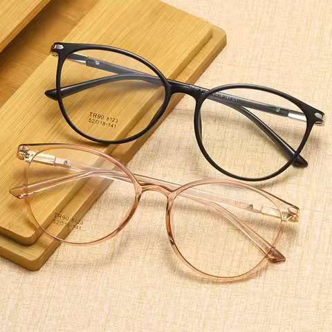 Round Glasses Frame Woman Men Glasses Retro Myopia Optical Frames Metal Clear Lenses Black Gold Eyeg