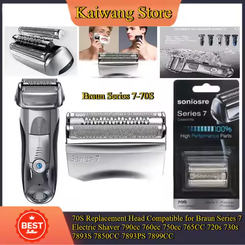 Series 7-70S 70B Replacement Head Compatible for Braun Electric Shaver 720s 790cc 750cc 765CC 730s 7