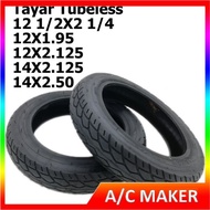 Electric Bike E-Bike 12 1/2X2 1/4 1.95 2.125 14X2.125 2.50 Tubeless Tyre Tayar Tanpa Tuib Basikal El