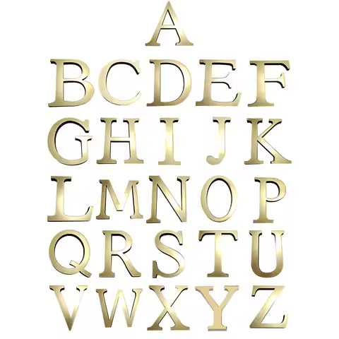Gold English Letters Wall Stickers English Wall Art Self-adhesive 3D Acrylic Mirror+EVA Letter Sign 