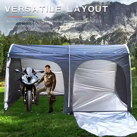 2-in-1 Tent: Secure Shelter for Motorcycle and Bicycle Campers, Featuring A Unique One-bedroom and O