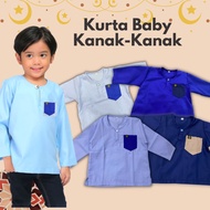 BAJU MELAYU ANAK BAJU RAYA BUDAK KURTA BABY AND KIDS BAJU KURTA BAYI KANAK NAVY BLUE BABY BLUE  ROYA