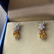 Bông tai đính đá Citrine thiên nhiên (B0261) - MOON Jewelry