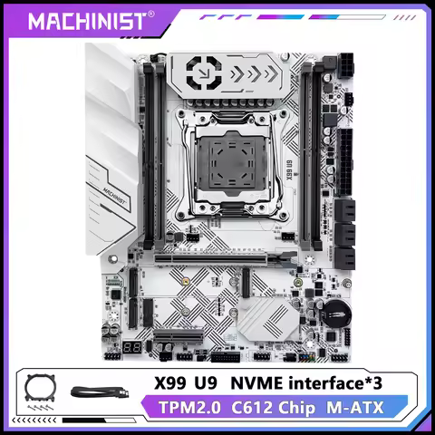 MACHINIST X99 U9 Motherboard TPM2.0 LGA 2011-3 DDR4 Memory with 3*NVME M.2 slot C612 chip SATA3.0 US
