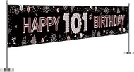 WeBenison Large Happy 101st Birthday Banner / 101st Birthay Decorations Banner/Numbe 101st Sign Yard