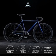 จักรยานฟิกเกียร์ เฟรมลูมิเนียม วงล้อ 700c วงล้ออลูมิเนียม ขอบสูง 50 mm. แฮนด์ Drop Bars ไซส์ 52 cm. 