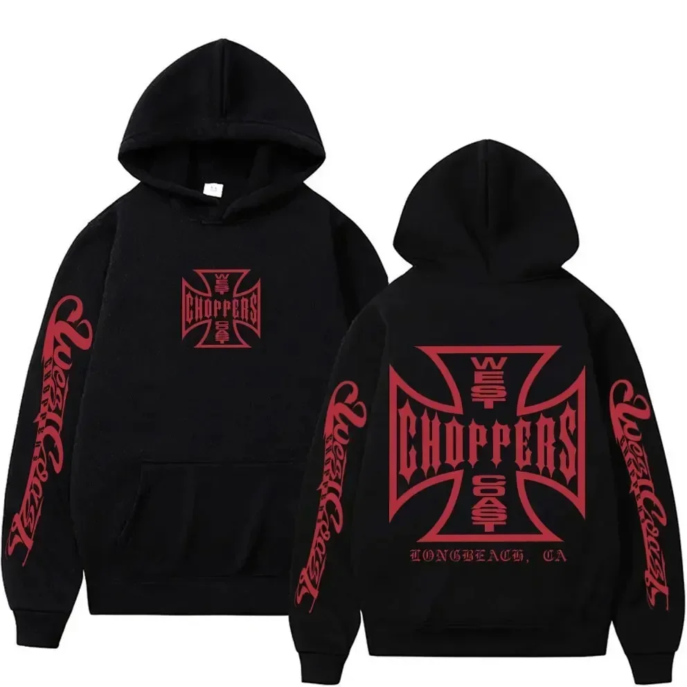 West Coast Chopper Logo Graphic Hoodie Male Vintage Streetwear Men Women Long Sleeve Oversized Sweat