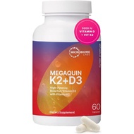 Microbiome Labs MegaQuin D3 + K2 - Vitamin D3 K2 - Bioactive & Bioavailable - Vitamin D3 5000 iu & M