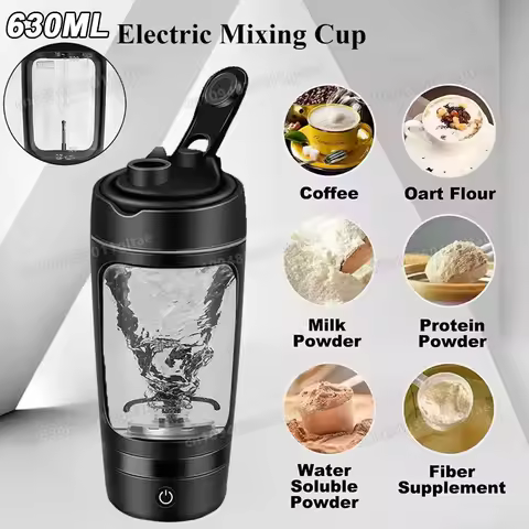 New 650ml USB Electric Portable Whey Protein Shaker bottle Fully Automatic Stirring Cup Rechargeable