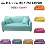 Elastic Plain Solid Sofa Cover 1 2 3 Seater L Shape Stretch Tight Wrap All-inclusive Sofa Cover for Living Room Sofa Couch Cover ArmChair Cover G7ME