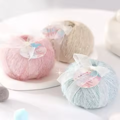 25g Golden bead sequins, silk Mohair, blue tears, sparkling starry sky, soft sticky stars, falling m