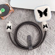 Butterfly Pattern Case For IPhone Charger Protector Cover 40W Cartoon Charger Head Cover Line Spiral