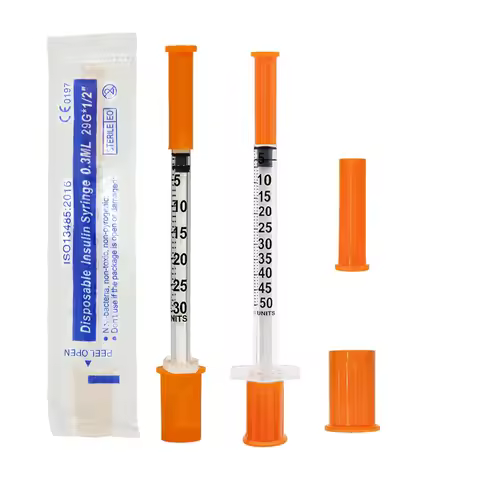 100PCS 0.5ml 0.3ml Disposable insuline Syringe With Needle Sterlie Individually wrapped for Pet Anim
