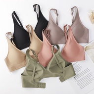 Finetoo FT113 Push Up Vneck Triangle Seamless Wire Free Foam Bra Women's Soft Comfortable BH