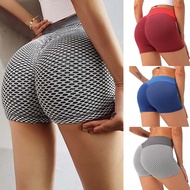 Women High Waist Fitness Short Pants Scrunch Butt Lift Push Up Biker Shorts Jogging Sports Tights Honeycomb Legging Gym Workout