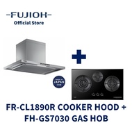 FUJIOH FR-CL1890R Made-in-Japan OIL SMASHER Cooker Hood (Recycling) + FH-GS7030 Gas Hob with 3 Burne