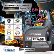 ESTOM 20W-50 4L 𝟭𝟬𝟬% 𝗦𝘂𝗽𝗲𝗿 𝗥𝗮𝗰𝗶𝗻𝗴 𝗤𝘂𝗮𝗹𝗶𝘁𝘆 MINERAL ENGINE OIL LUBRICANT Gasoline Engine Oil 4 Litre I