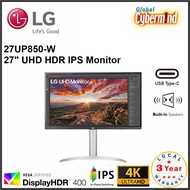 LG 27UP850-W 27" UHD HDR IPS Monitor (Brought to you by Global Cybermind)