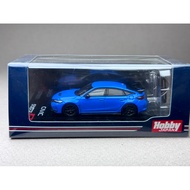 Honda Civic Type R FL5 w/ Engine Display Model Racing Blue Pearl Scale 1:64 Hobby Japan Brand