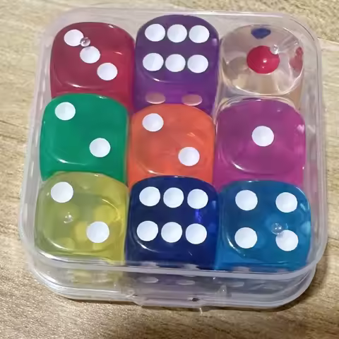 New 14mm/16mm Boxed 9 Pieces Dice Acrylic Throwing Dice 6 Sided Drinking Dice Game Accessory Sieve f