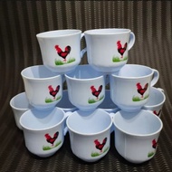 TERMURAH ISI 12 PCS 1 LUSIN CANGKIR PLASTIK IMUT AYAM JAGO / GELAS PLASTIK LUSINAN / GELAS KOPI