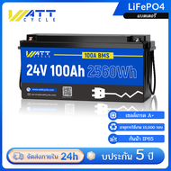 WattCycle แบตเตอรี่ lifepo4 100Ah 24โวลต์Max.2560Wh100A BMS ในตัวA + Cells LiFePO4 Lithium Battery-