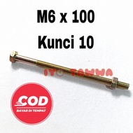 M6x100 bolt key 10 (10 pcs) M6 bolt M6 screw bolt and nut