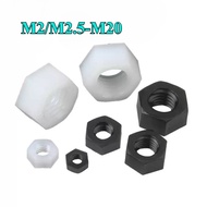 Nylon hex nut nut, black/white/transparent nylon hex nut M2/M2.5-M20 [CHANGMU]